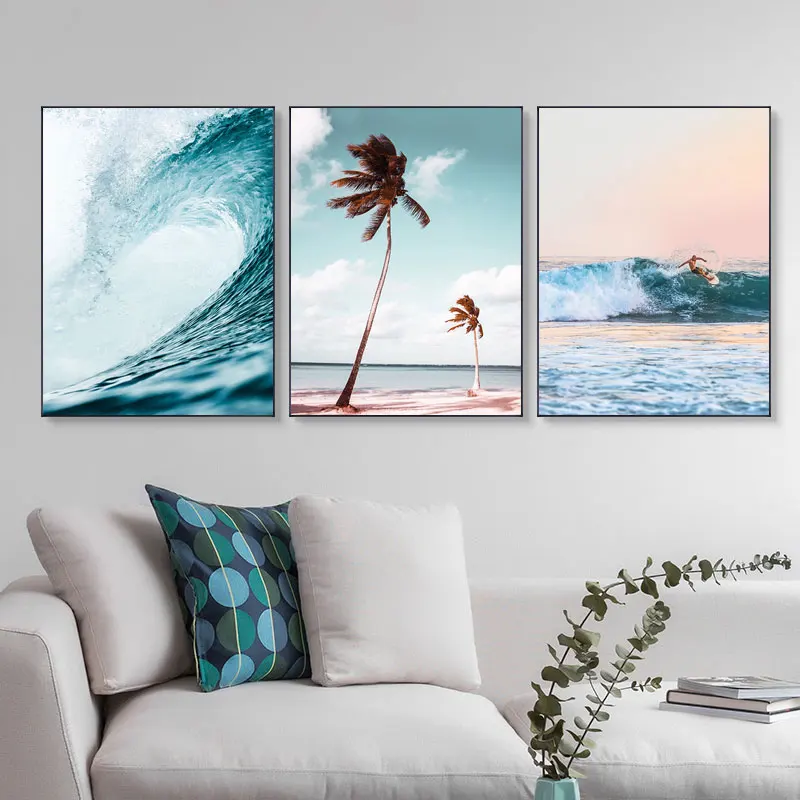 Badminton Poster - Seasacape Sunset ภาพวาดผ้าใบ Coastal Wall Art