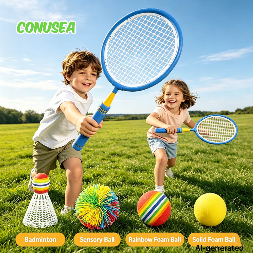 Badminton Game Pc - ชุดไม้เทนนิสแบดมินตันสำหรับเด็ก สำหรับเล่นกีฬากลางแจ้ง ของเล่นกีฬาสำหรับเด็กชาย เด็กหญิง เด็กอนุบาล และเด็กเล็ก