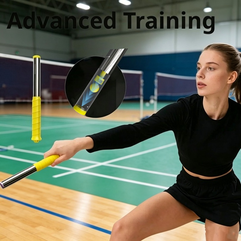 Badminton Forehand - อุปกรณ์ฝึกซ้อมแบดมินตันสีเหลือง 1 ชิ้น สำหรับฝึกซ้อมการตีลูกด้วยมือหน้าและมือหลัง อุปกรณ์ช่วยฝึกซ้อมแบดมินตันเพื่อเพิ่มพลังในการตี