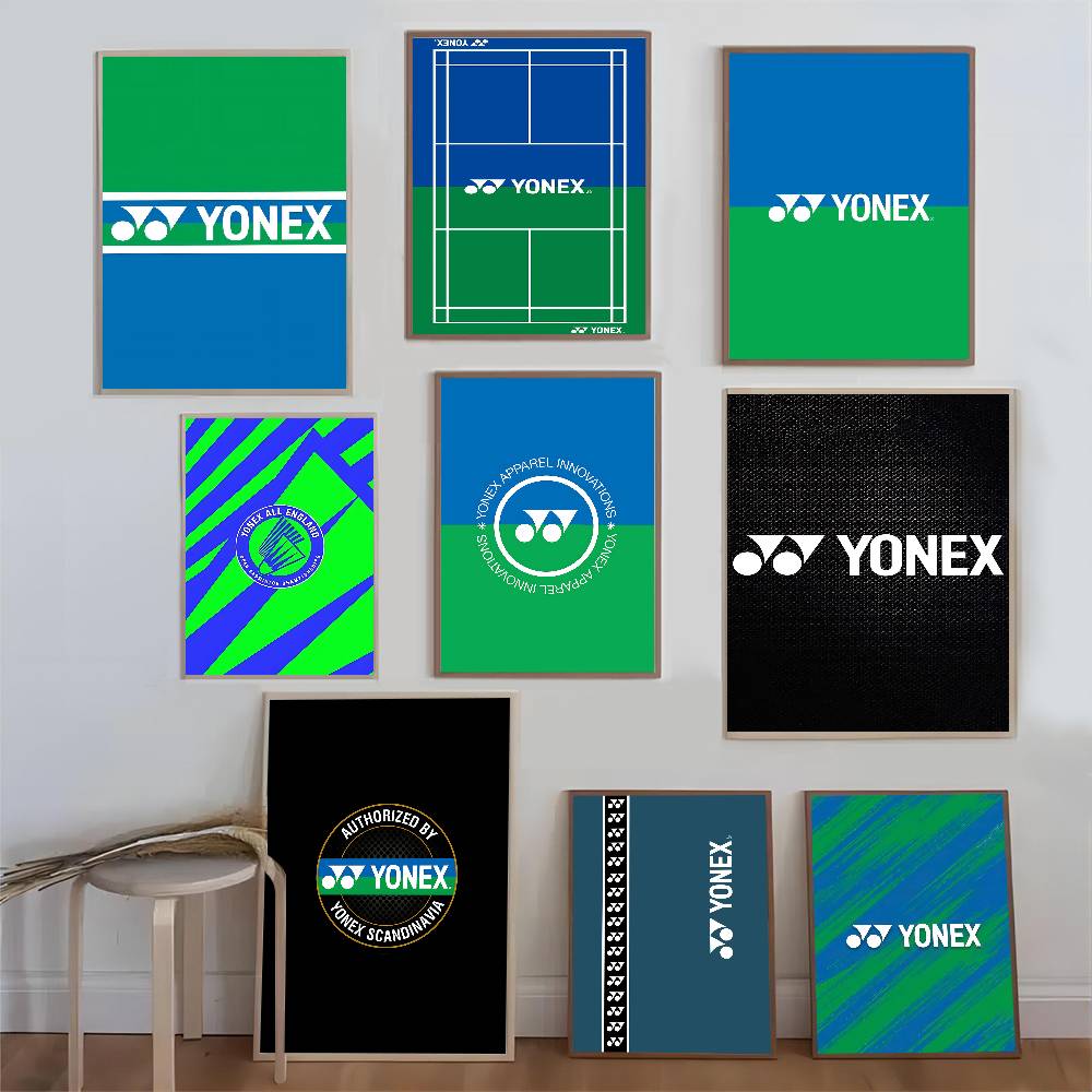 Badminton Poster - แฟชั่นแบดมินตัน Y-Yonex โปสเตอร์วินเทจคลาสสิก กระดาษขาวพิมพ์โปสเตอร์งานศิลปะ ตกแต่งห้องน่ารัก