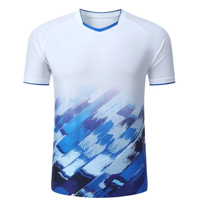 Badminton Emoji - เสื้อแบดมินตันแขนสั้นผู้ชายสวมใส่สบายระบายอากาศได้ดีแห้งเร็วน้ำหนักเบาเสื้อเจอร์ซีย์สำหรับวิ่งกลางแจ้งฝึกซ้อมเกมเสื้อทีม