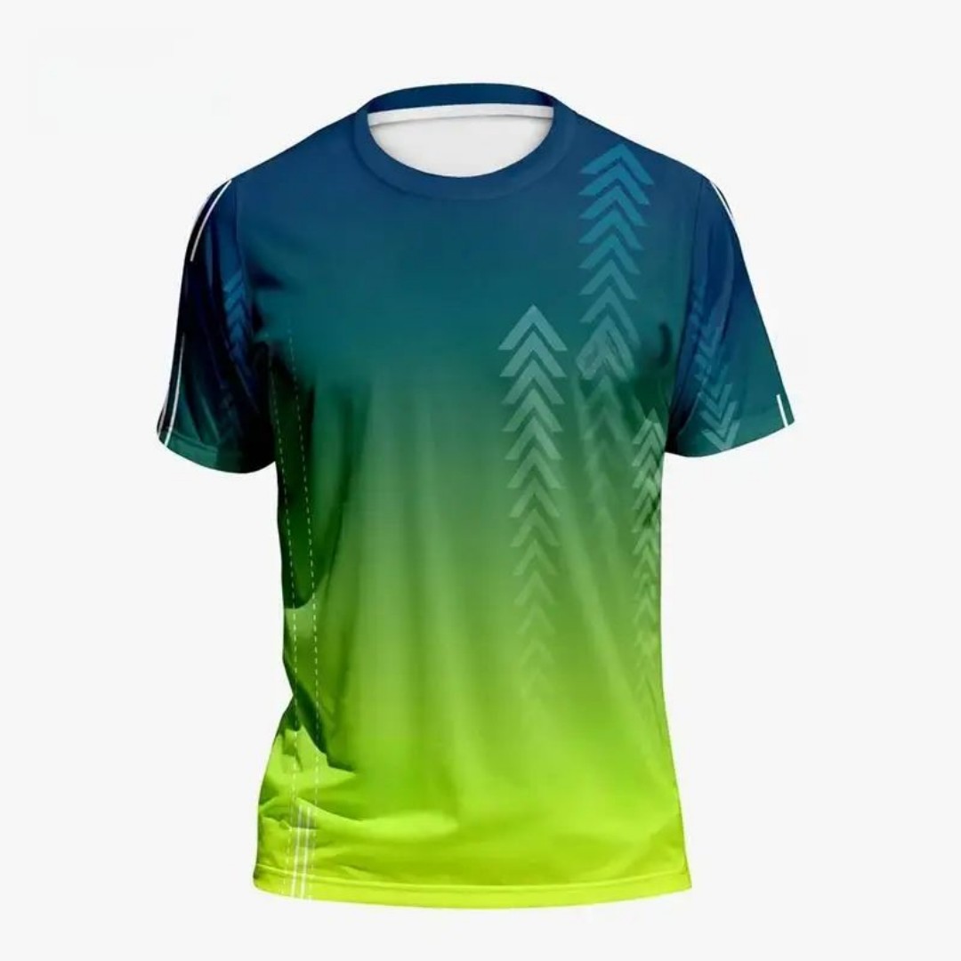 Badminton Wallpaper - เสื้อยืดคอกลมผู้ชายสำหรับเล่นแบดมินตันในฤดูร้อน ลายไล่สี สวมใส่สบาย ระบายอากาศได้ดี เหมาะสำหรับกีฬากลางแจ้ง ขายดี