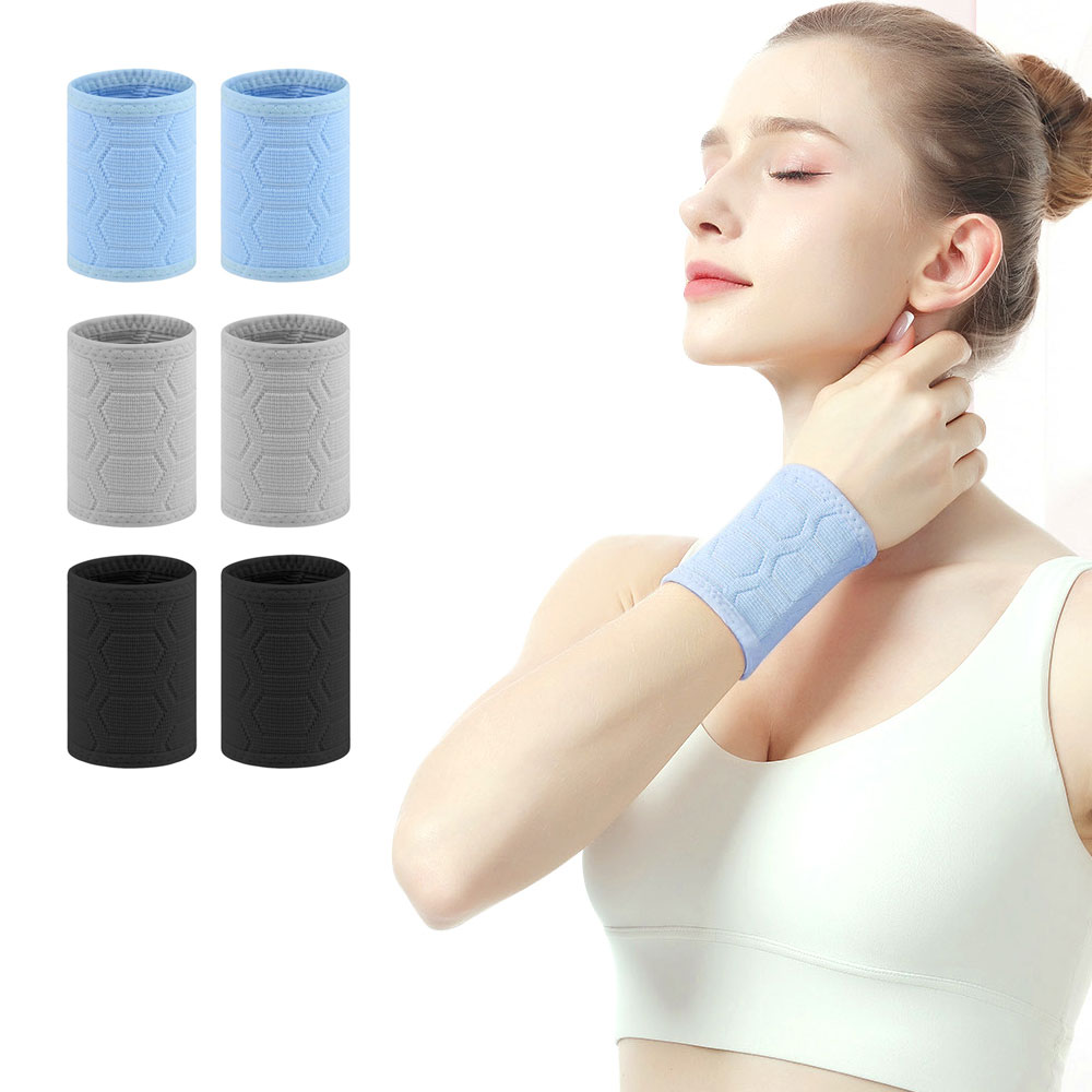 Wristband Pair Sweat - สายรัดข้อมือซับเหงื่อ 1 คู่ สายรัดข้อมือสำหรับเล่นเทนนิส สายรัดซับเหงื่อสำหรับผู้ชายและผู้หญิง สายรัดข้อมือผ้าฝ้ายระบายอากาศสำหรับออกกำลังกาย