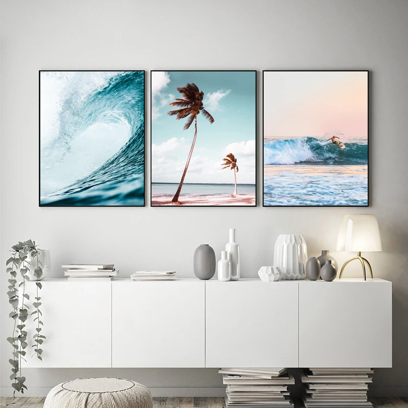 Seasacape Sunset ภาพวาดผ้าใบ C - Badminton Poster บทวิจารณ์และราคา